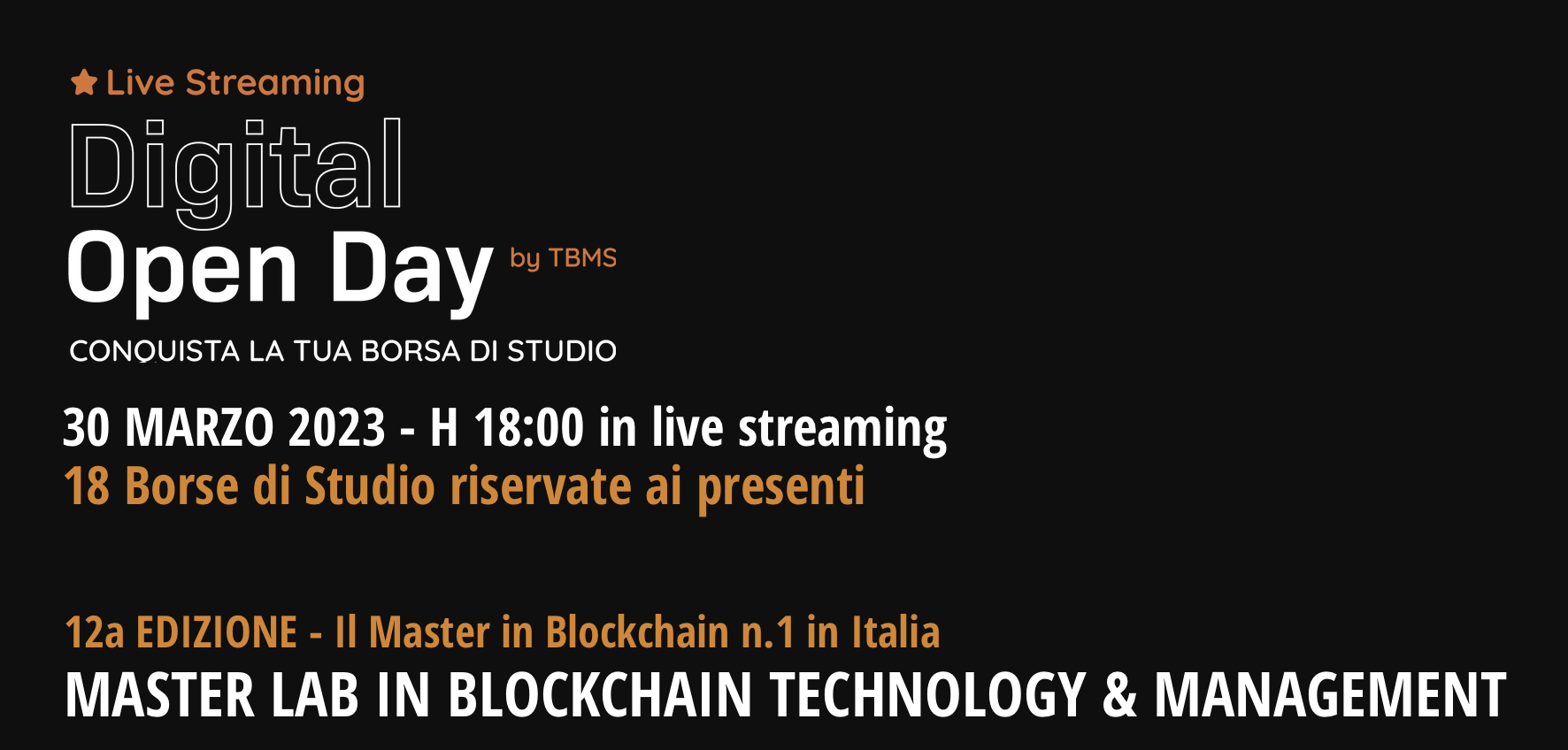 Master Lab in Blockchain technology e management - Digital Open Day